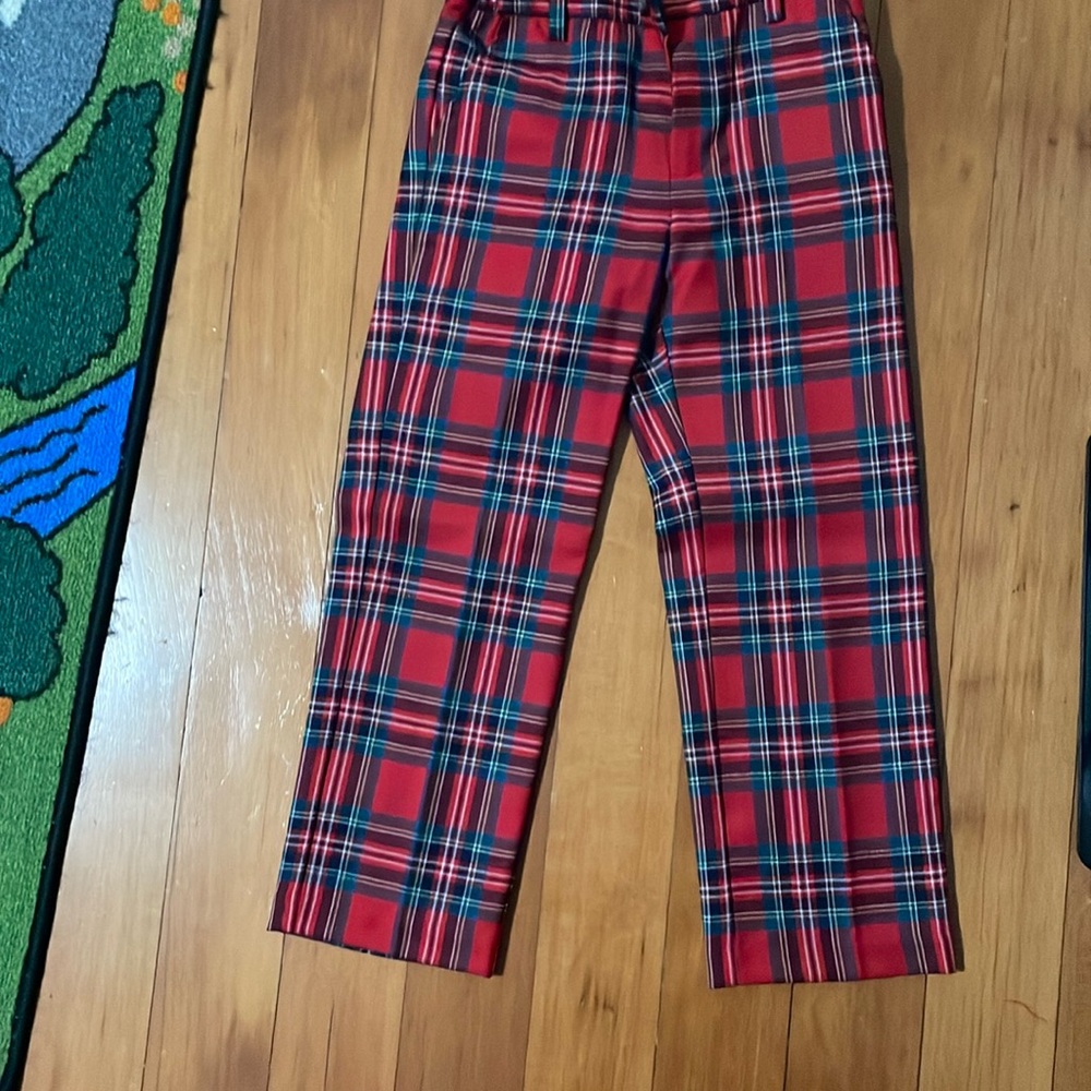 Janie and Jack Holiday tartan pants size 5 EUC